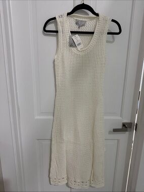 dh NEW YORK Cream Crochet Maxi Dress